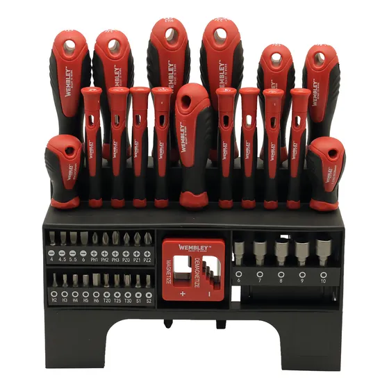 Set Destornilladores Puntas Tubos 43 piezas con Magnetizador Wembley 7799 para tener en Casa