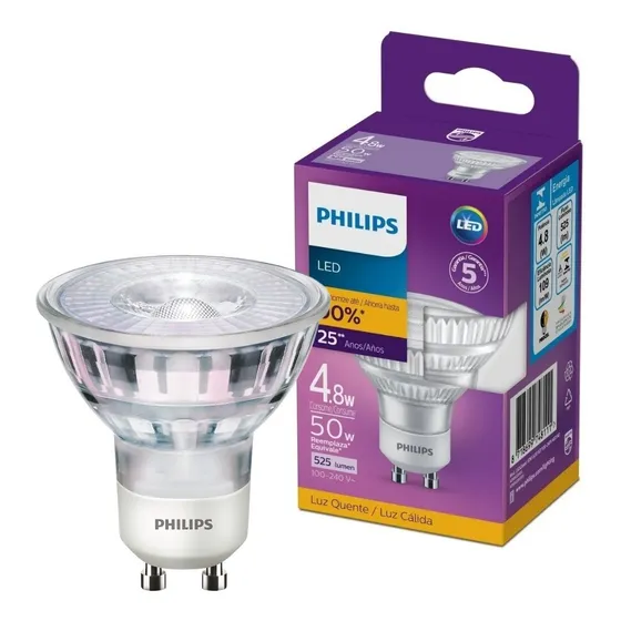Lâmpada Dicroica Led Philips Gu10 6w 525lm Bivolt