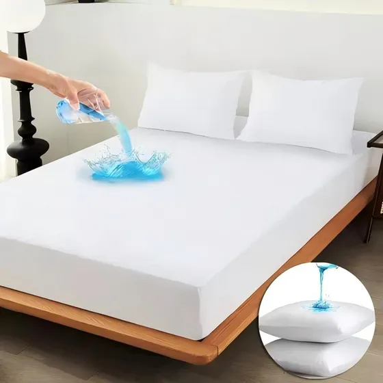 Colchón Cubre Impermeable Individual Con Funda De Almohada