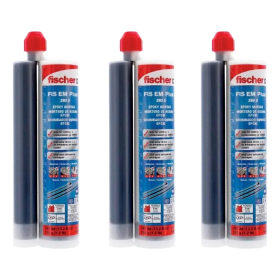 Anclaje Quimico Fischer Fis Em Plus 390s Mortero 3 Piezas