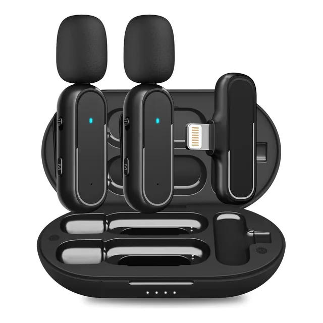 Set De Micrófonos Pasabit Inalámbrico, Para iPhone, Negro