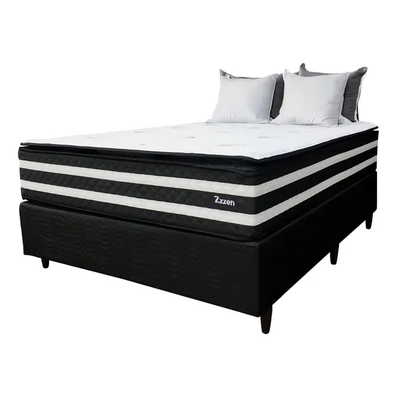 Sommier 2 Plazas Espuma Alta Densidad 32cm altura 180kg color negro
