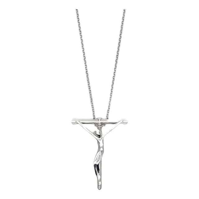 Collar Cadena Con Cruz Silver 