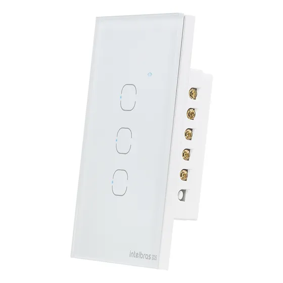 Interruptor Smart Zigbee Touch 3 Ezs 1003 Branco Tecla Touch