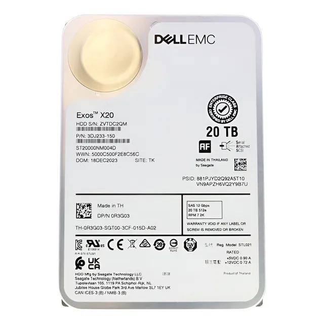 Disco Duro Empresarial Dell R3g03/seagate Exos X20 Sas 20tb