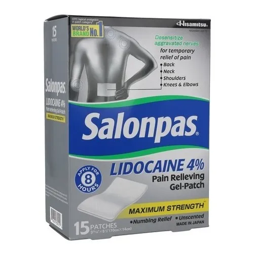 Parches De Lidocaína Al 4% Para Alivio Del Dolor Salonpas 