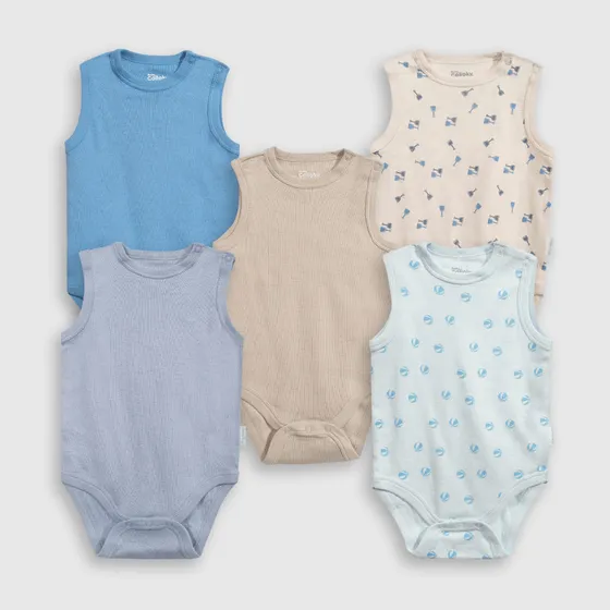 Pack De Bodies Celeste Bebés Colloky