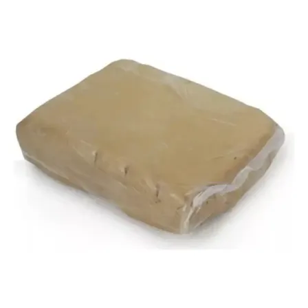 Argila Escolar Natural LCplastic 3kg Marrom para Escultura