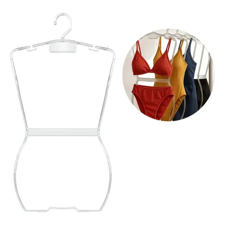 5 Cabide Corpo Silhueta Adulto Acrílico Transparente Verão Transparente
