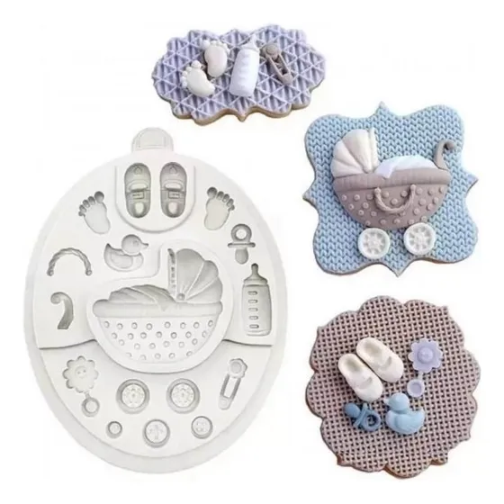 Molde De Silicone Kit Chá De Bebê