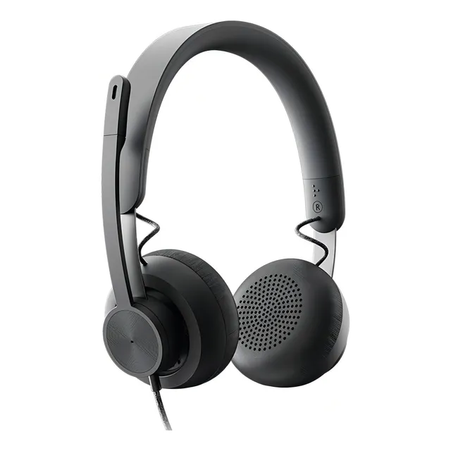Auriculares Headset Logitech Zone Wired Con Microfono Usb Pc Color Negro