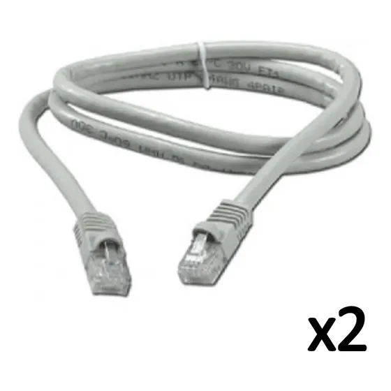 Patch Cord 2 Metros Cable Utp Gris Claro Nivel 5e