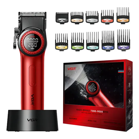 Máquina Barbería Profesional Corta Pelo Vgr V-001 9000 Rpm Color Rojo | Cuotas sin interés