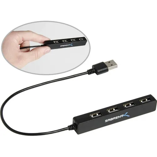 Hub Sabrent Hb-mcrm Hub Usb 2.0 Portátil 4/p (cable 24cm.)se Cable