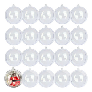 Bola De Navidad De Plástico Transparente, 8 Cm, 20 Unidades Bola De Navidad De Plástico Transparente, 8 Cm, 20 Unidades