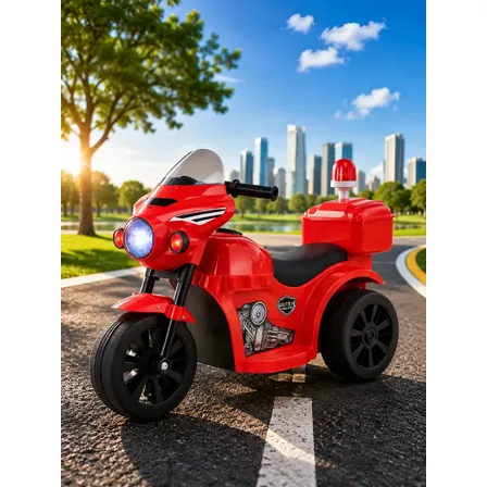 Mini Moto Elétrica Infantil 6v Bang Toys Siren Sprint Vermelha Com Luz E Sirene Vermelho 127/220v