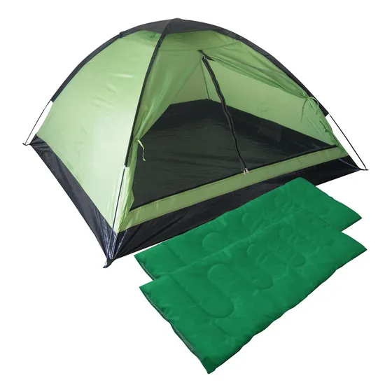 Set Combo Carpa 4 Personas Iglu Camping + 2 Bolsas Dormir