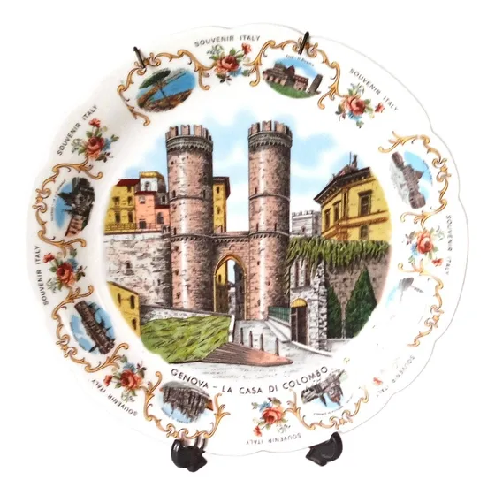 Plato De Pared Souvenir Genova - La Casa Di Colombo - Italia