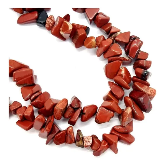 Colar Fio Pedra Jaspe Vermelho Artesanato Guia Chakra Xangô