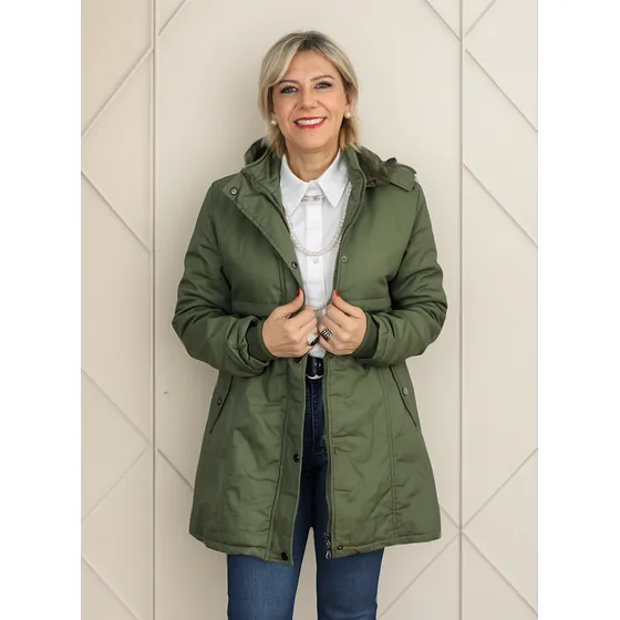 Parka Gabardina Talles Chicos Abrigo Con Forro Mujer