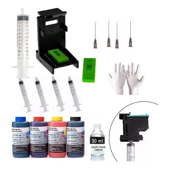 Kit Recarga Para Cartuchos Hp O Canon 662/664/122/210/44/54