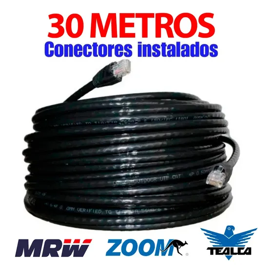 30 Mts Cable Utp Cat5e Intemperie Outdoor Redes Camaras