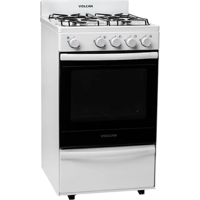Cocina Volcan 144 50cm Multigas 4 Hornallas Blanco