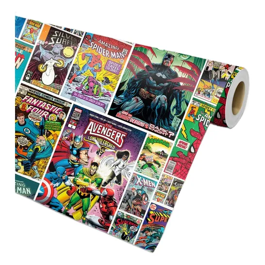 Papel De Parede Adesivo Quadrinhos Hq Super-heróis Marvel Dc
