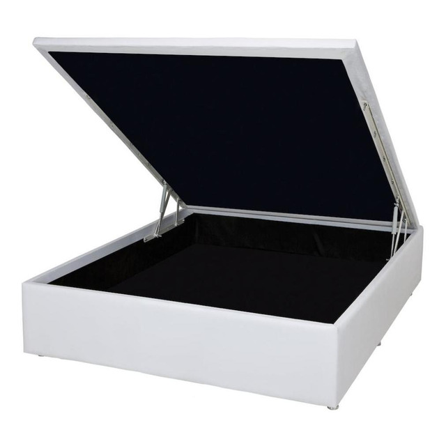 Base Baú Physical Corino Branco Casal (138x188x39) - Ortobom Base Baú Physical Corino Branco Casal (138x188x39) - Ortobom