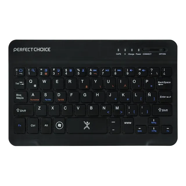 Teclado Perfect Choice Mini Bluetooth Usb Pc-200932 Negr /vc Color del teclado Negro Idioma Español Latinoamérica
