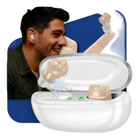 Aparelho Auditivo Ot-17d Audição Garantia Discreto Conforto Bege