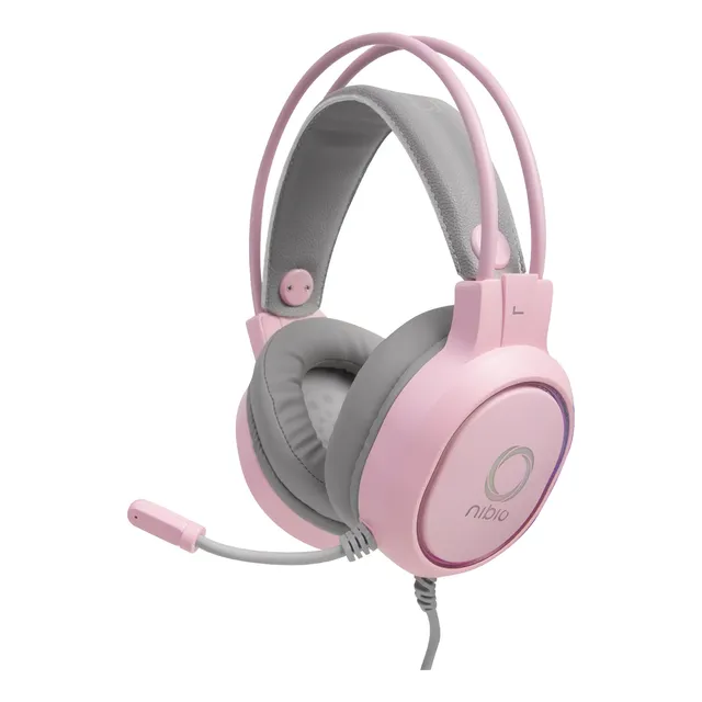 Audífono Gamer Nibio Zigma Pc Ps Xbox Rosado Rgb