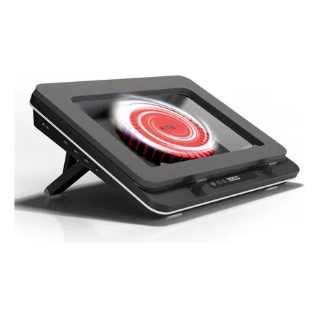 Base De Resfriamento Turbinada Gigantic P/ Notebook Gamer Cor Preto Led Coolers E Ventiladores Externos Para Laptops