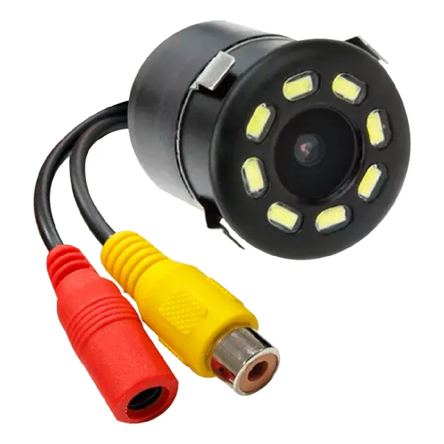 Cámara De Retroceso Carro Aderco Universal Redonda 8led