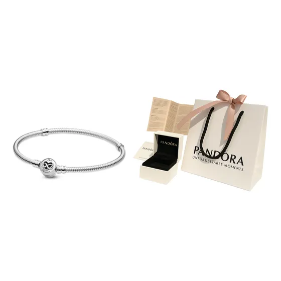 Pulsera Cadena Serpiente Corazón Infinito Con Kit De Regalo