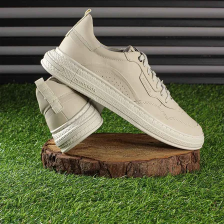 Tênis Masculino Democrata Jake Creme Macio Leve Confortavel