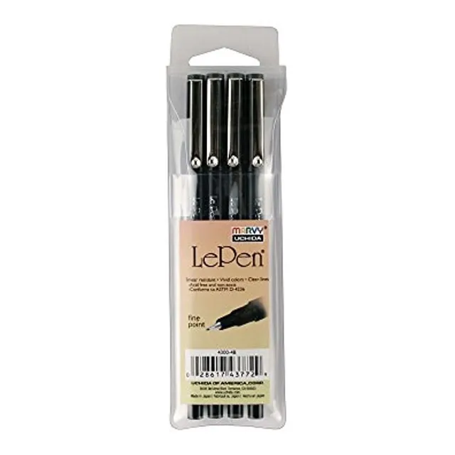 Set De 4 Plumas Para Dibujar Le Pen Trazo 0,3'' Negro