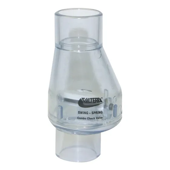 200-c10 Pvc Swing/spring Combination Check Valve, Clear...
