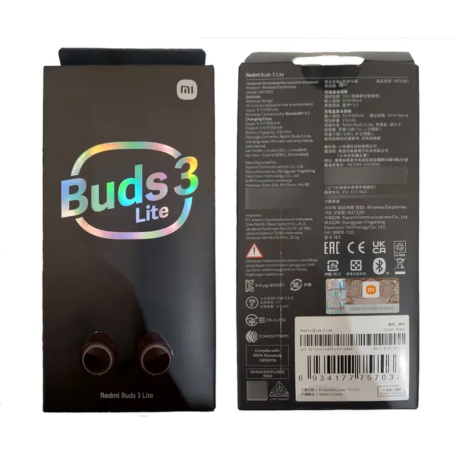 Audífonos in-ear gamer inalámbricos Xiaomi Redmi Buds 3 Lite M2110E1 negro
