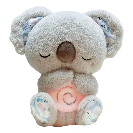 Peluche Koala Relajante Con Luces Bebé Color Gris Nutria