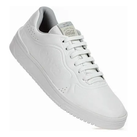 Tênis Coca Cola Casual March Embossed Feminino Original Branco Liso 39