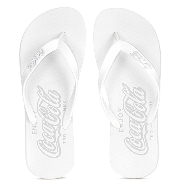 Chinelo Sandalia Coca Cola Masculino Branco Praia - Original