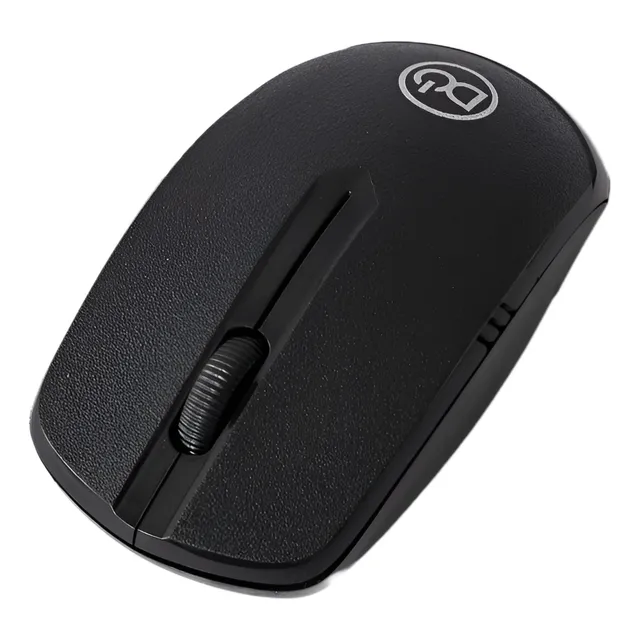 Mouse Inalámbrico Laser Pilas Ditron Usb Pórtatil Ergonómico Color Negro