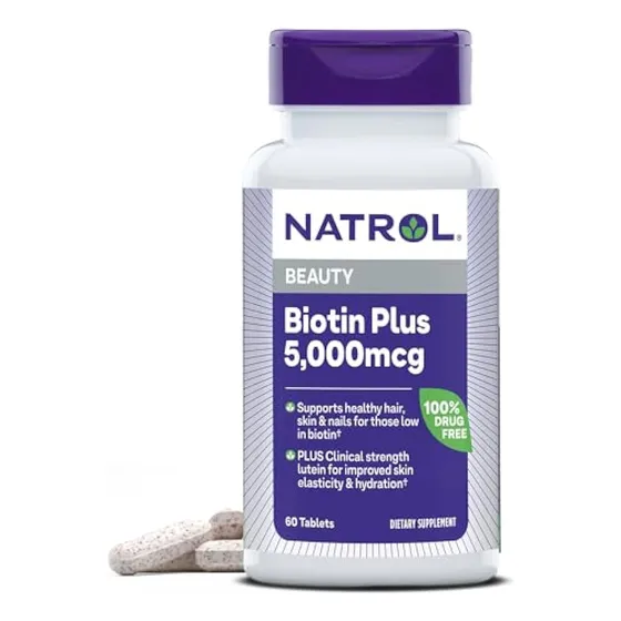 Natrol Beauty Biotin Plus Luteína 5000 Mcg,