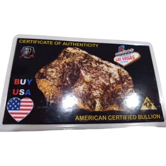 Pepita Oro 1/4 Grano 22k Certificación Nevada U S A 