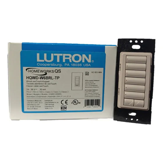 Lutron Hqwd Seetouch 6brl 