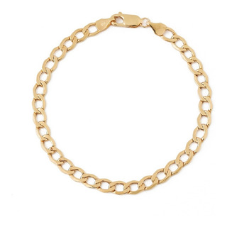 Pulsera De Oro 10k Cubana Barbada Esclava 10k 4.9mm 21cm Pulsera De Oro 10k Cubana Barbada Esclava 10k 4.9mm 21cm