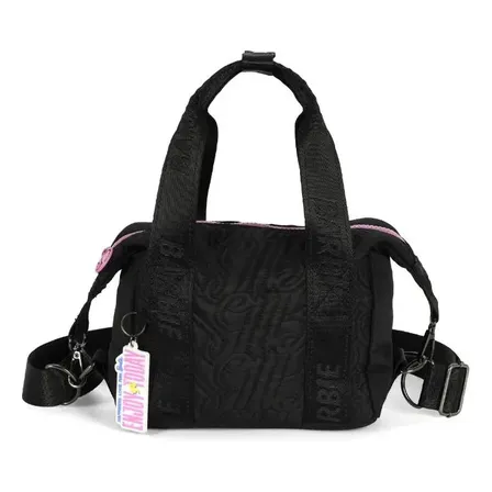 Bolsa Bucket Pequena Transversal Náilon Matelasse Barbie Preto