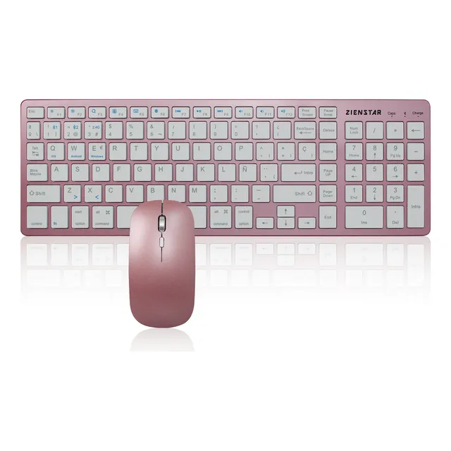 Teclado Y Mouse Recargable Bluetooth Y Inalámbrico Usb Con Ñ