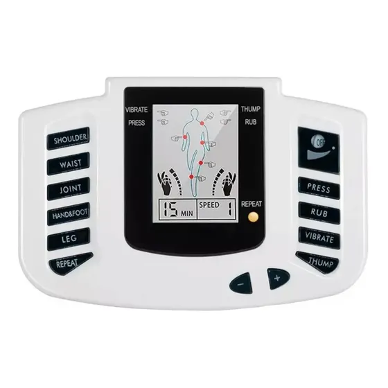 Massageador Elétrico Choque Acupuntura Estimulador Muscular Cor Branco